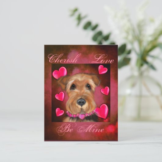 Airedale Valentine Postkarte (Stehend Vorderseite)