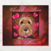 Airedale Valentine Schaumweinetikett (Einzelnes Label)