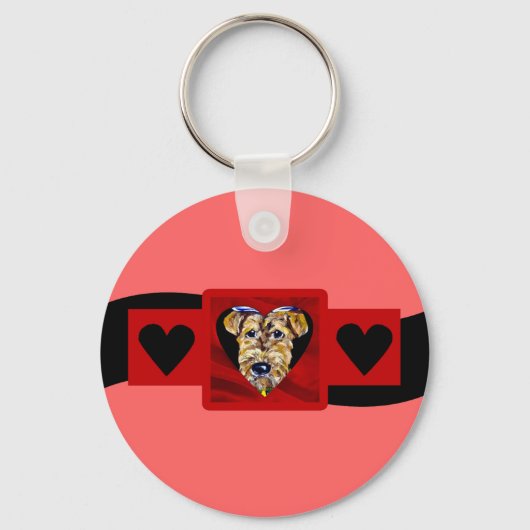 Airedale Valentine Schlüsselanhänger (Vorderseite)
