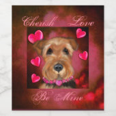 Airedale Valentine Weinetikett (Einzelnes Label)