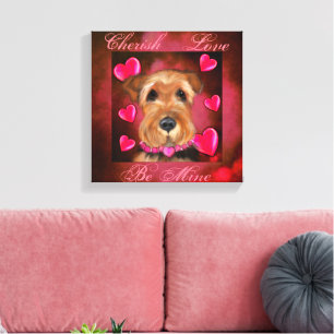Airedale Valentinstag Leinwanddruck