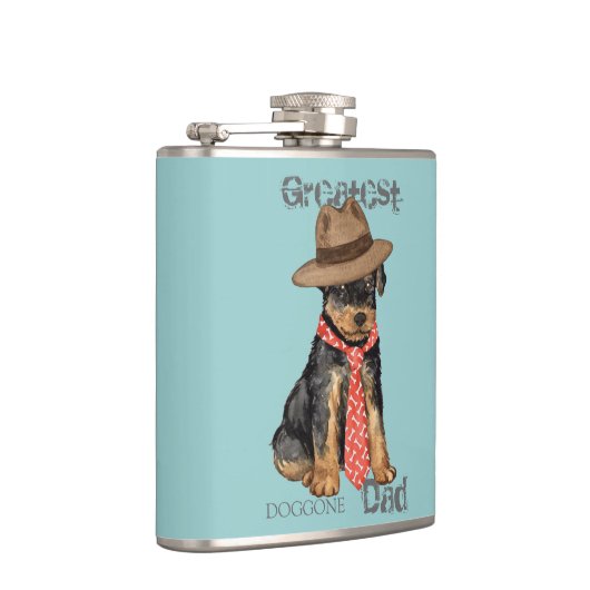 Airedale Vater Flachmann (Rechts)