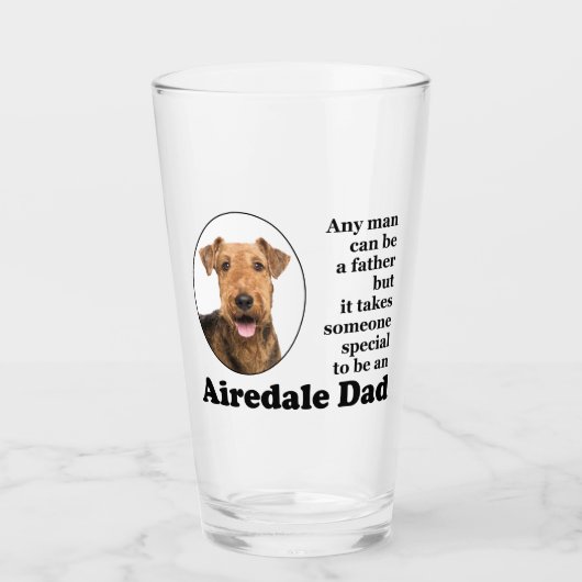 Airedale Vater Glass Tumbler (Vorderseite)