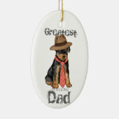 Airedale Vater Keramik Ornament (Rechts)
