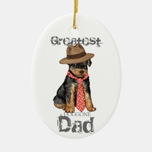 Airedale Vater Keramik Ornament (Vorne)