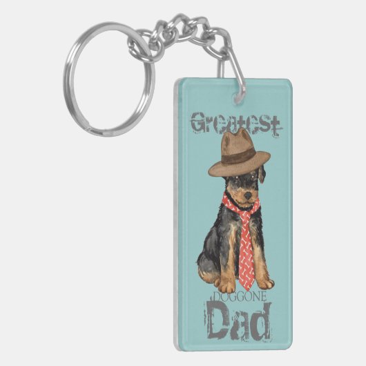 Airedale Vater Schlüsselanhänger (Vorderseite links)