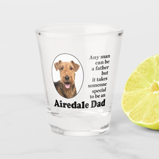 Airedale Vater Shotglas Schnapsglas (Vorderseite)
