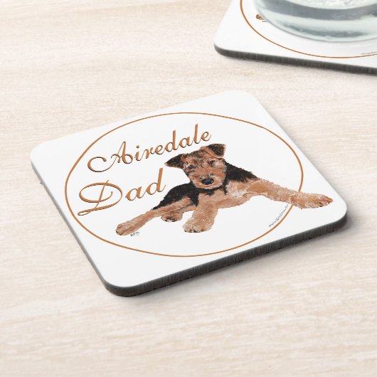 Airedale Vater Untersetzer (Linke Seite)