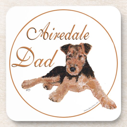 Airedale Vater Untersetzer (Vorderseite)