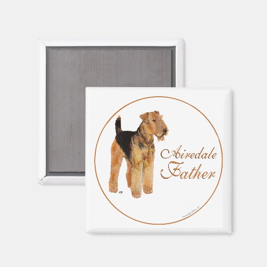 Airedale Vatertag Magnet (Vorderseite/Rückseite)