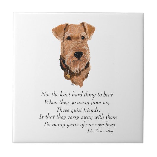 Airedale, Walisisch, Lakeland Terrier Keepake Fliese (Vorderseite)