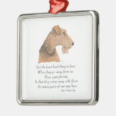 Airedale, Walisisch, Lakeland Terrier Keepake Ornament Aus Metall (Links)
