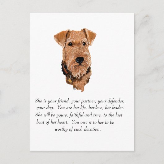 Airedale, Walisisch, Lakeland Terrier Keepake Postkarte (Vorderseite)
