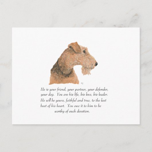 Airedale, Walisisch, Lakeland Terrier Keepake Postkarte (Vorderseite)