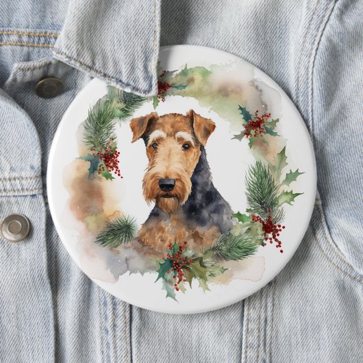 Airedale Weihnachtsfest Button (Beispiel)
