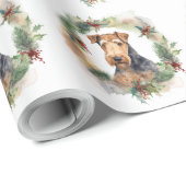 Airedale Weihnachtsfest Geschenkpapier (Rolleneckpunkt)