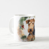 Airedale Weihnachtsfest Kaffeetasse (Vorderseite Links)