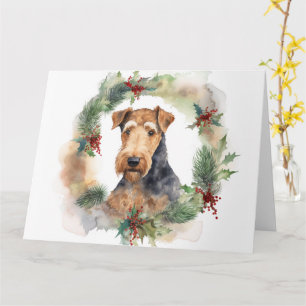 Airedale Weihnachtsfest Karte