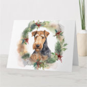 Airedale Weihnachtsfest Karte (Vorderseite)