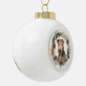 Airedale Weihnachtsfest Keramik Kugel-Ornament (Links)