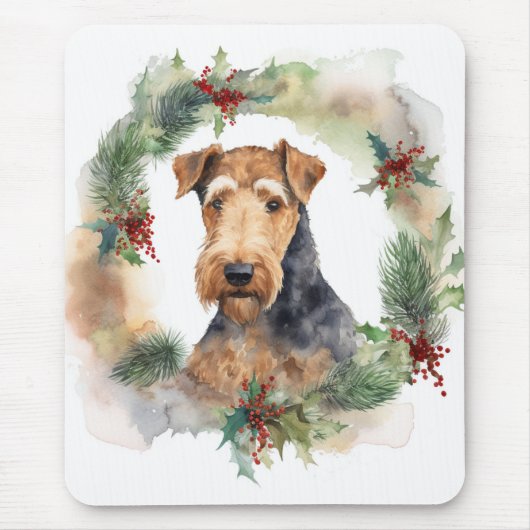 Airedale Weihnachtsfest Mousepad (Vorne)