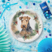 Airedale Weihnachtsfest Pappteller (Party)