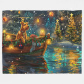 Airedale Weihnachtsfest Reise Fleecedecke (Vorderseite (Horizontal))