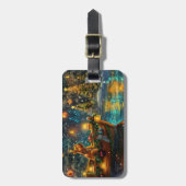 Airedale Weihnachtsfest Reise Gepäckanhänger (Vorderseite vertikal)