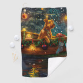 Airedale Weihnachtsfest Reise Golfhandtuch (Insitu)