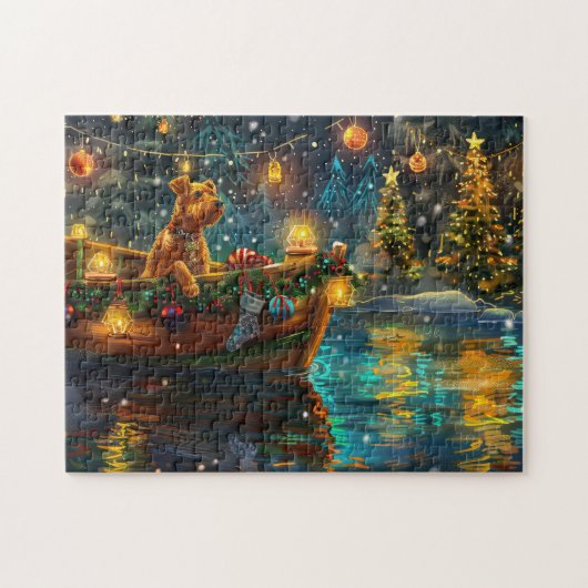 Airedale Weihnachtsfest Reise Puzzle (Horizontal)