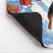 Airedale Weihnachtsfest Schneeszene Mousepad (Ecke)