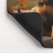 Airedale Welpe Herbst Kürbis Mousepad (Ecke)
