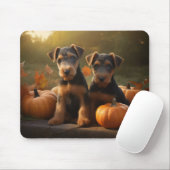 Airedale Welpe Herbst Kürbis Mousepad (Mit Mouse)