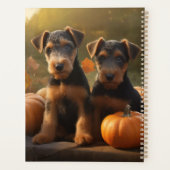 Airedale Welpe Herbst Kürbis Planer (Rückseite)