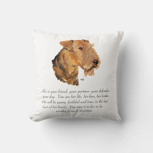 Airedale-, Welsh-, Lakeland Terrier Andenken Kissen