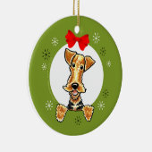 Airedale Welsh Terrier Christmas Classic Keramik Ornament (Rechts)