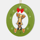 Airedale Welsh Terrier Christmas Classic Keramik Ornament (Links)