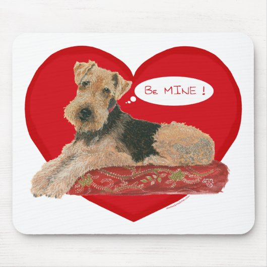 Airedale / Welsh Terrier Valentine Mousepad (Vorne)