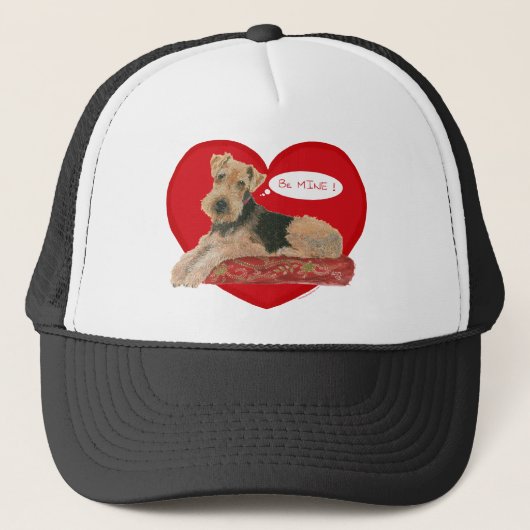 Airedale / Welsh Terrier Valentine Truckerkappe (Vorderseite)
