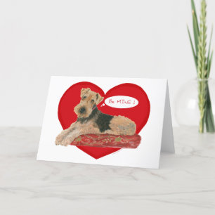 Airedale / Welsh Terrier Valentinstag Feiertagskarte