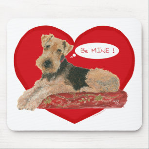 Airedale / Welsh Terrier Valentinstag Mousepad