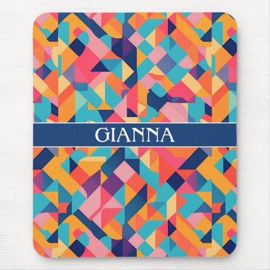 Airedoodle Geometrisches Personalisiertes Muster Mousepad (Vorne)