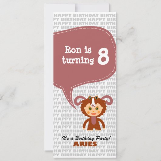 Aires Einladung Geburtstagsparty (Vorderseite)