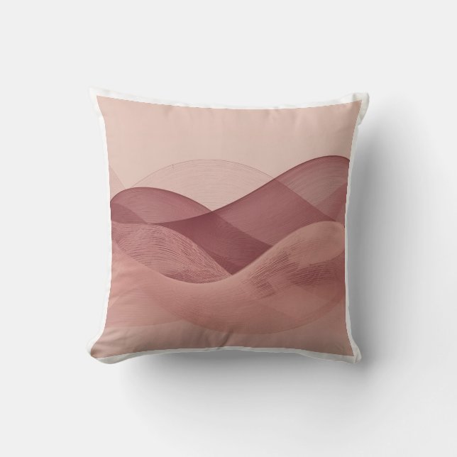 Airflow Trace Line Kinetic Minimalist Pattern Kissen (Vorderseite)