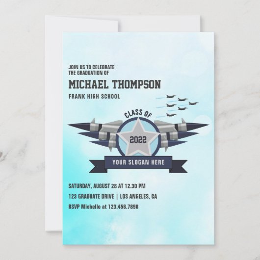 Airforce-Themenabteilung Einladung (Vorderseite)