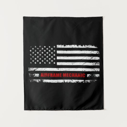 Airframe Mechanical Aviation American Flag Wandteppich (Vorderseite)