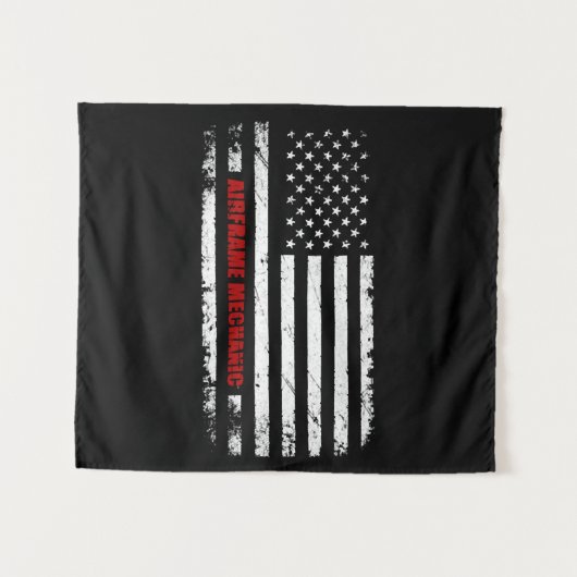 Airframe Mechanical Aviation American Flag Wandteppich (Vorderseite (Horizontal))