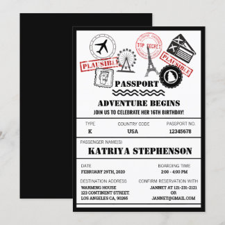 Airline Boarding Pass Geburtstag Erlebnis beginnt Einladung