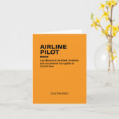 Airline Pilot Funny Job Definition Card Karte (Gelbe Blume)