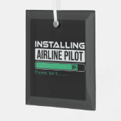 Airline PIlot Loading Funny Pilot Student Ornament Aus Glas (Vorderseite links)